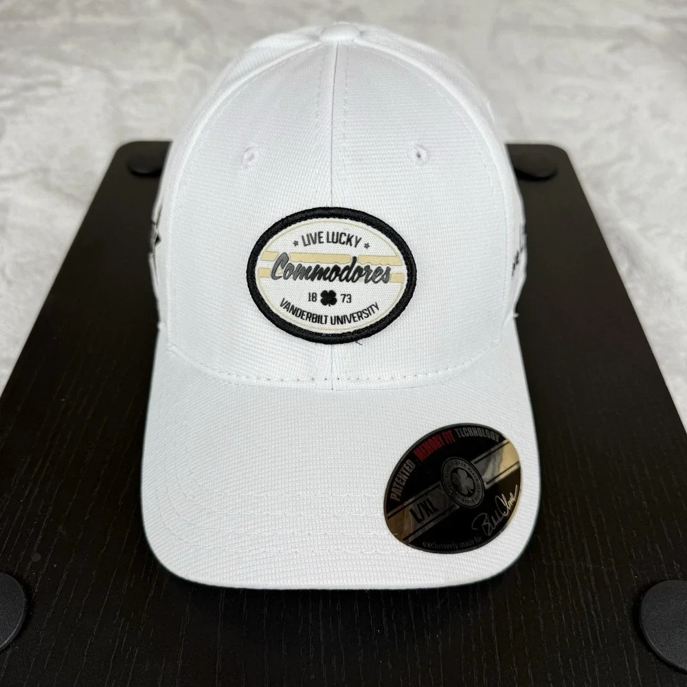 Vanderbilt Commodores Black Clover Live Lucky Memory Fit Hat L/XL White‎ New